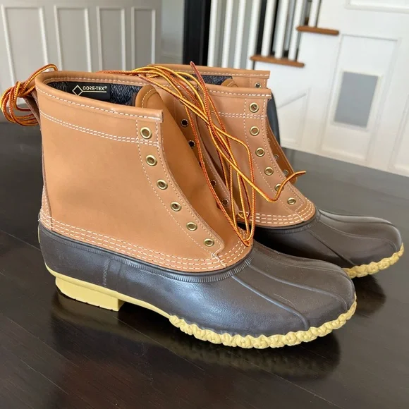 L.L. Bean Boots - GORE-TEX Two-Tone Brown and Tan Men's Duck Boots - Picture 3 of 6